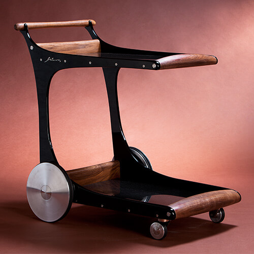 Minas Designs-Carbon Black Bar cart